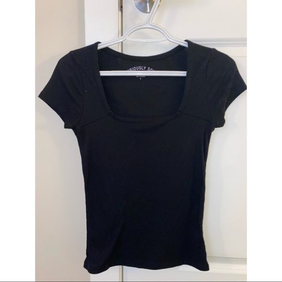 Aeropostale Black Square Neck Tee - Picture 1 of 1